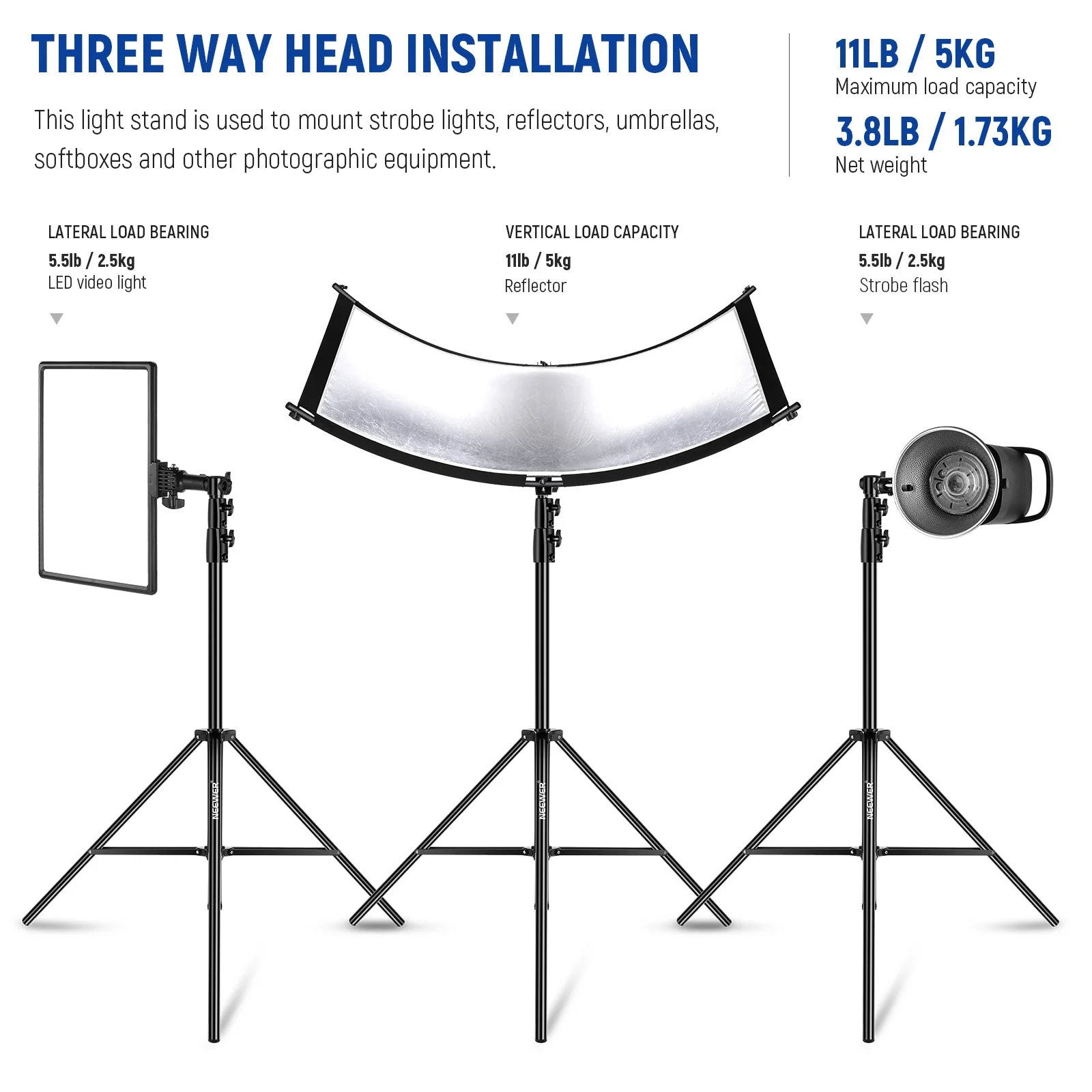 NEEWER ST-260AC 260cm Air Cushioned Light Stand - Image 4