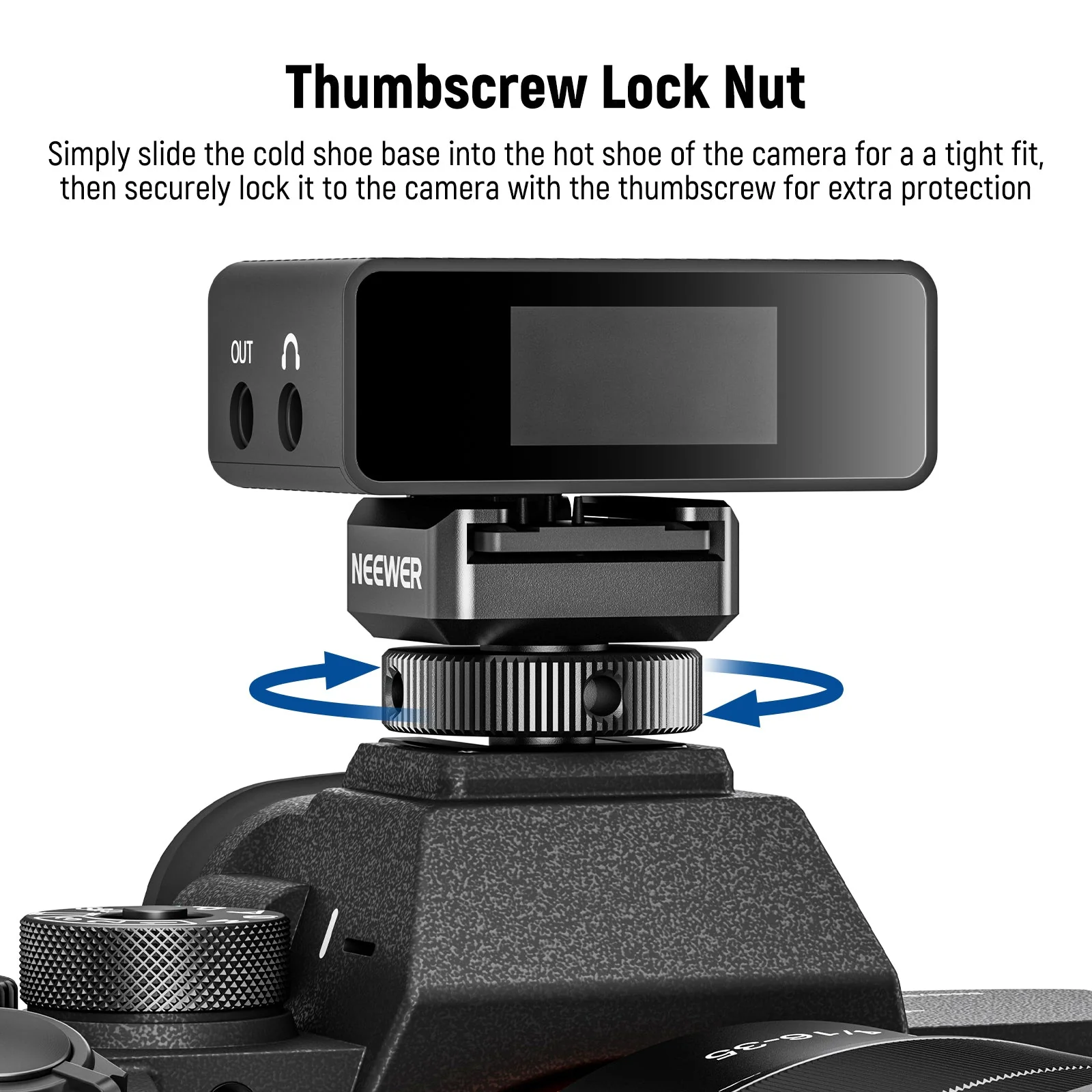 NEEWER UA030 Cold Shoe Mount Adapter For DJI Wireless Microphone - Image 4