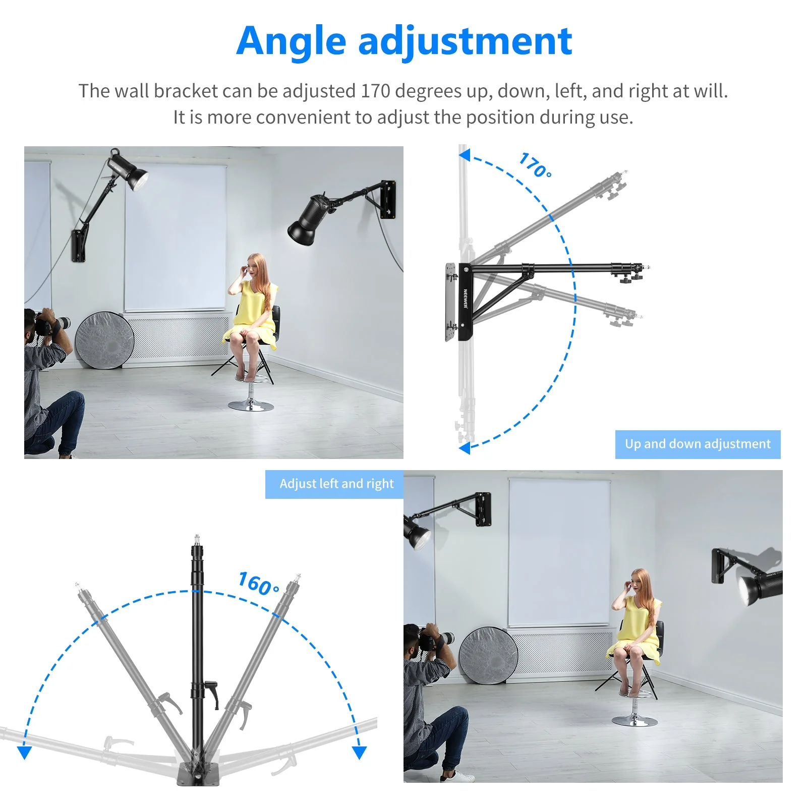 NEEWER 130cm Wall Mounting Triangle Boom Arm - Image 4